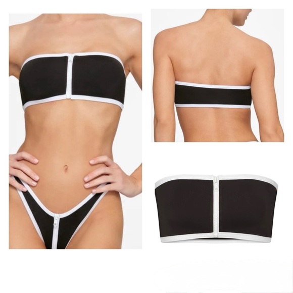 SKIMS Other - 🔥 NWT SKIMS Sporty Zip Up Bandeau Bikini Top XXS – Sold Out & Hard-to-Find!